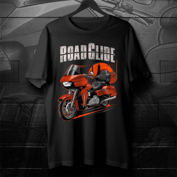 Harley Road Glide Ultra T-shirt 2019 Ultra Scorched Orange & Black Denim Merchandise & Clothing Motorcycle Apparel