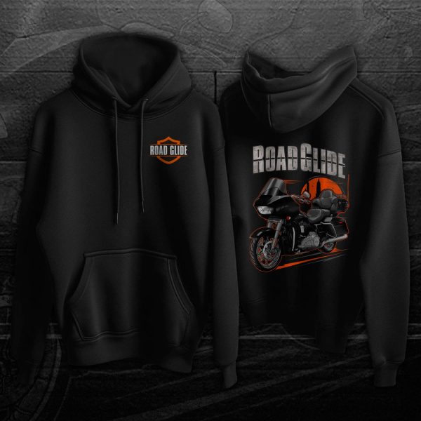 Harley Road Glide Limited Hoodie 2020-2023 Vivid Black & Chrome Finish Merchandise & Clothing