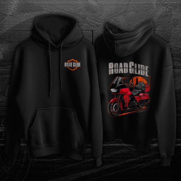 Harley Road Glide Limited Hoodie 2020 Limited Billiard Red & Vivid Black Merchandise & Clothing