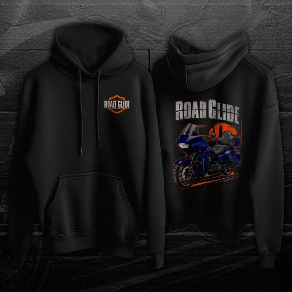 Harley Road Glide Limited Hoodie 2020 Limited Zephyr Blue & Black Sunglo Merchandise & Clothing