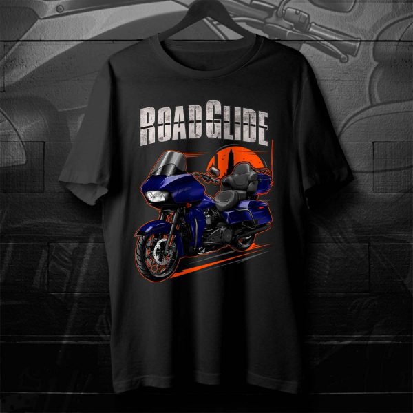 Harley Road Glide Limited T-shirt 2020 Limited Zephyr Blue & Black Sunglo Merchandise & Clothing
