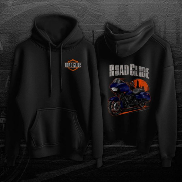 Harley Road Glide Special Hoodie 2020 Zephyr Blue & Black Sunglo Merchandise & Clothing Motorcycle Apparel