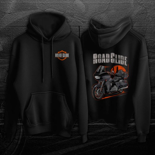 Harley Road Glide Limited Hoodie 2021-2022 Gauntlet Gray Metallic & Vivid Black (Chrome Finish) Merchandise & Clothing