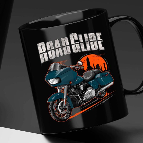 Harley Road Glide Special Mug 2021 Billiard Teal (Chrome Finish) Merchandise & Clothing Motorcycle Apparel