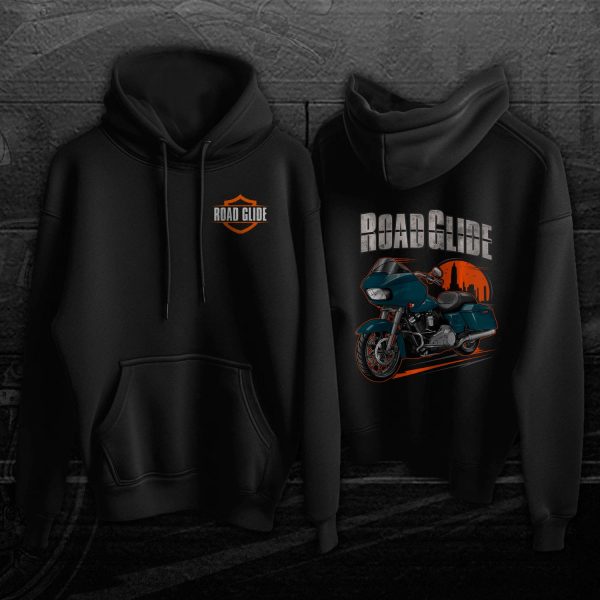 Harley Road Glide Special Hoodie 2021 Billiard Teal (Chrome Finish) Merchandise & Clothing Motorcycle Apparel