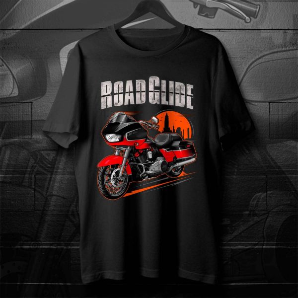 Harley Road Glide CVO T-shirt 2021 CVO Sunset Orange & Sunset Black Fade Merchandise & Clothing