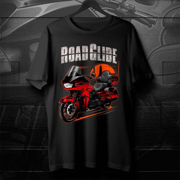 Harley Road Glide CVO T-shirt 2022 CVO Limited Dante_s Red Fade Merchandise & Clothing