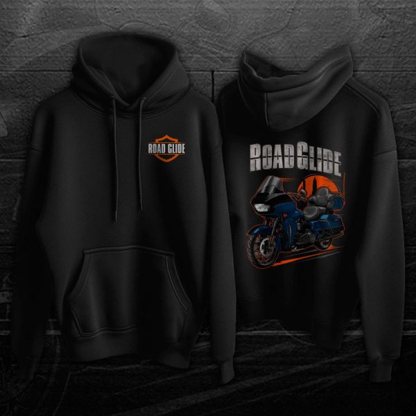 Harley Road Glide Limited Hoodie 2022 Reef Blue & Vivid Black (Black Finish) Merchandise & Clothing