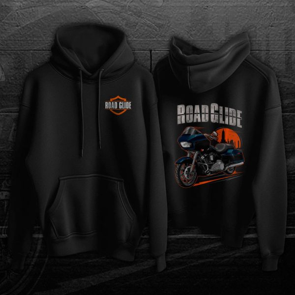 Harley Road Glide Special Hoodie 2022 Reef Blue & Vivid Black (Chrome Finish) Merchandise & Clothing Motorcycle Apparel