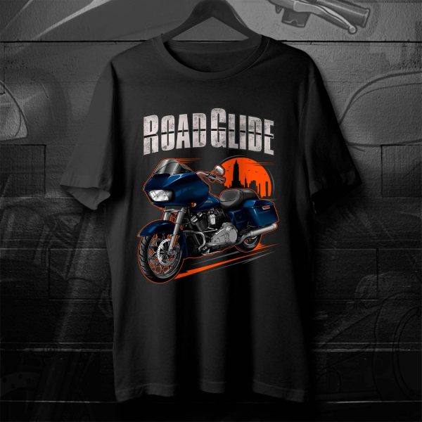 Harley Road Glide T-shirt 2022 Reef Blue Merchandise & Clothing Motorcycle Apparel