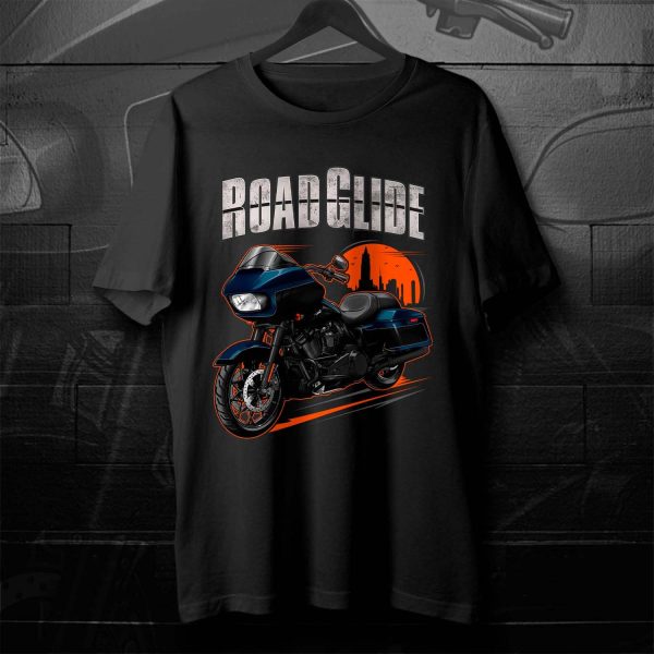 Harley Road Glide Special T-shirt 2022 Special Reef Blue & Vivid Black (Black Finish) Merchandise & Clothing Motorcycle Apparel