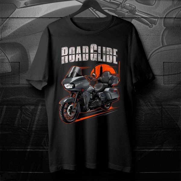 Harley Road Glide Limited T-shirt 2023 Atlas Silver Metallic & Black Finish Merchandise & Clothing