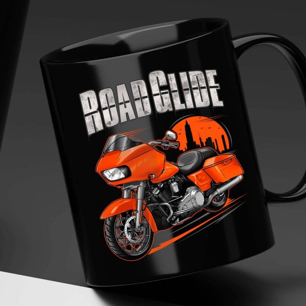 Harley Road Glide Special Mug 2023 Baja Orange & Chrome Finish Merchandise & Clothing Motorcycle Apparel