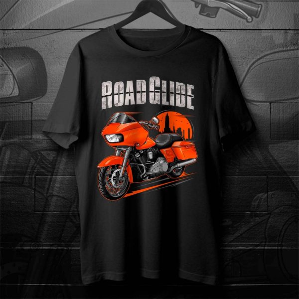 Harley Road Glide Special T-shirt 2023 Baja Orange & Chrome Finish Merchandise & Clothing Motorcycle Apparel
