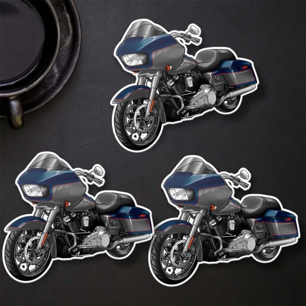 Harley Road Glide Special Stickers 2023 Bright Billiard Blue & Billiard Gray & Chrome Finish Merchandise & Clothing Motorcycle Apparel