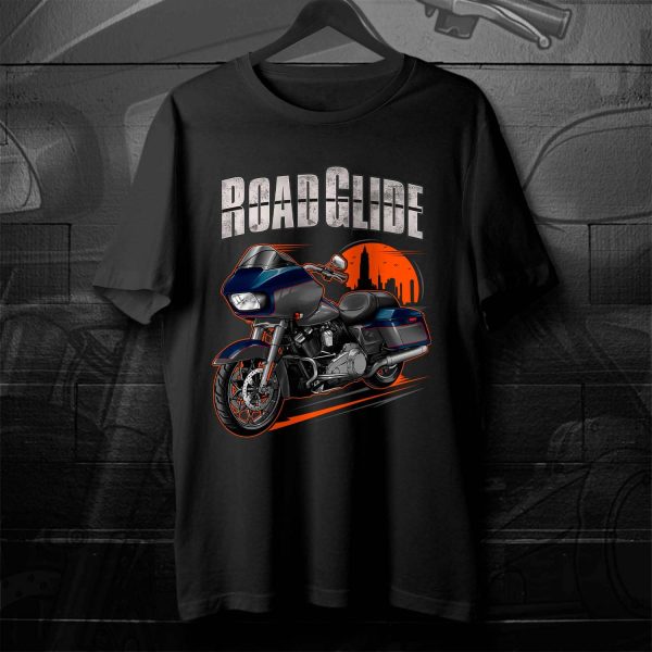 Harley Road Glide Special T-shirt 2023 Bright Billiard Blue & Billiard Gray & Chrome Finish Merchandise & Clothing Motorcycle Apparel