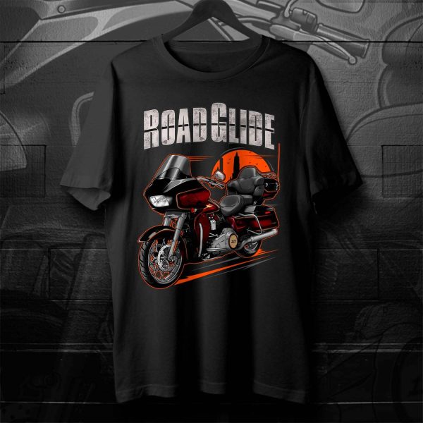 Harley Road Glide CVO T-shirt 2023 CVO Heirloom Red Fade Merchandise & Clothing