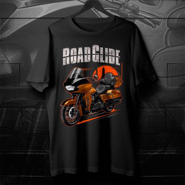 Harley Road Glide Limited T-shirt 2023 Prospect Gold & Vivid Black & Black Finish Merchandise & Clothing