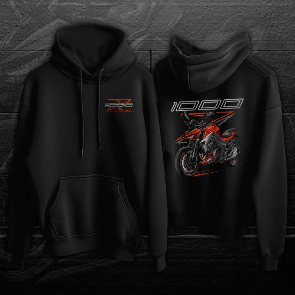 Hoodie Kawasaki Z1000 2014 Candy Burnt Orange & Metallic Spark Black Merchandise & Clothing Motorcycle Apparel