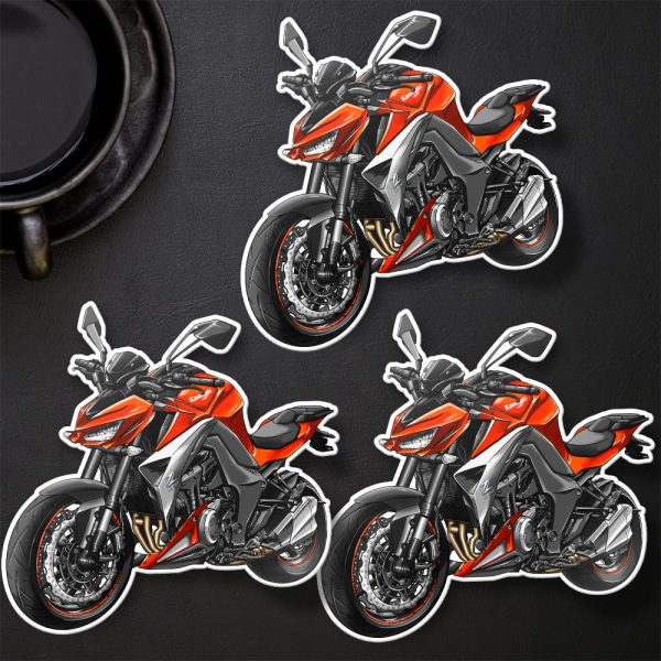 Stickers Kawasaki Z1000 2014 Candy Burnt Orange & Metallic Spark Black Merchandise & Clothing Motorcycle Apparel