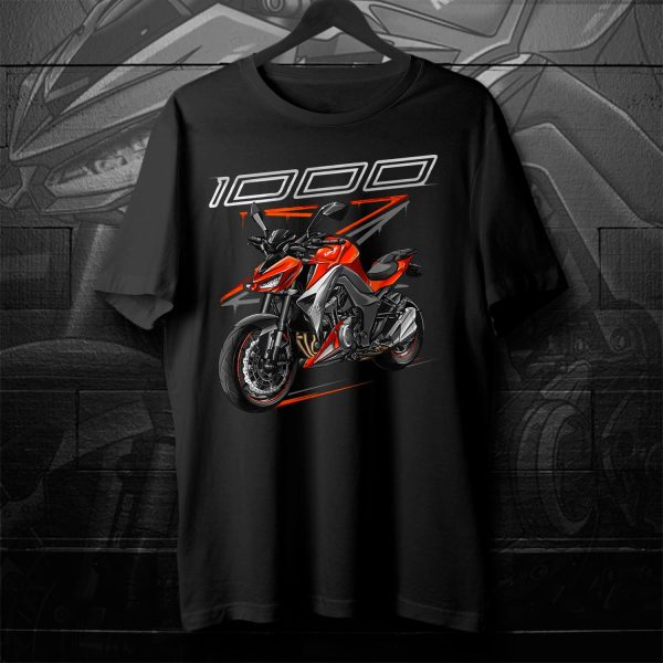 T-shirt Kawasaki Z1000 2014 Candy Burnt Orange & Metallic Spark Black Merchandise & Clothing Motorcycle Apparel