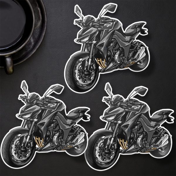 Stickers Kawasaki Z1000 2014 Flat Ebony & Metallic Spark Black Merchandise & Clothing Motorcycle Apparel