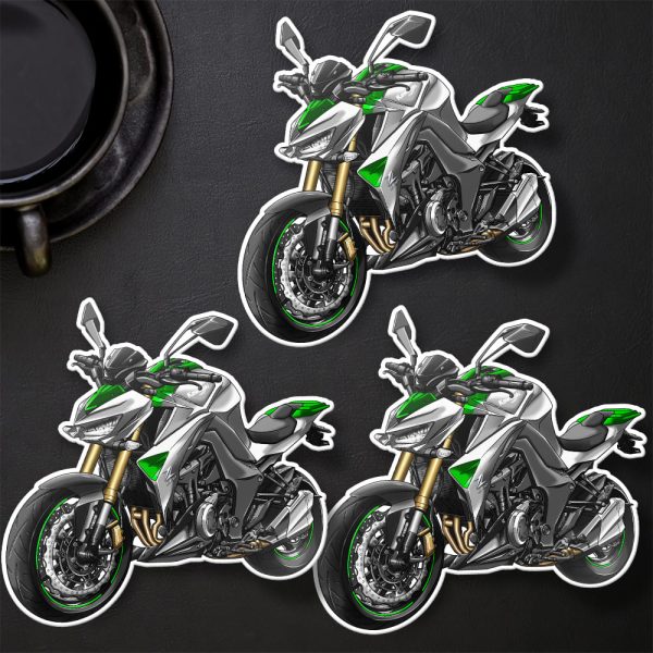 Stickers Kawasaki Z1000 2014 SE Golden Blazed Green & Metallic Graphite Gray Merchandise & Clothing Motorcycle Apparel
