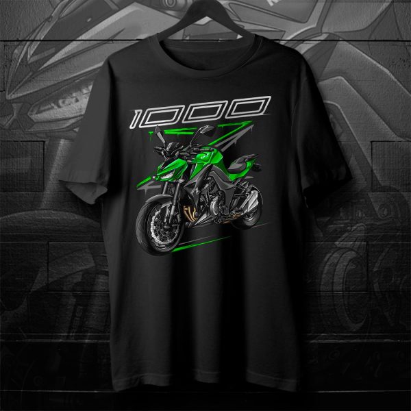 T-shirt Kawasaki Z1000 2015 Golden Blazed Green & Metallic Spark Black Merchandise & Clothing Motorcycle Apparel