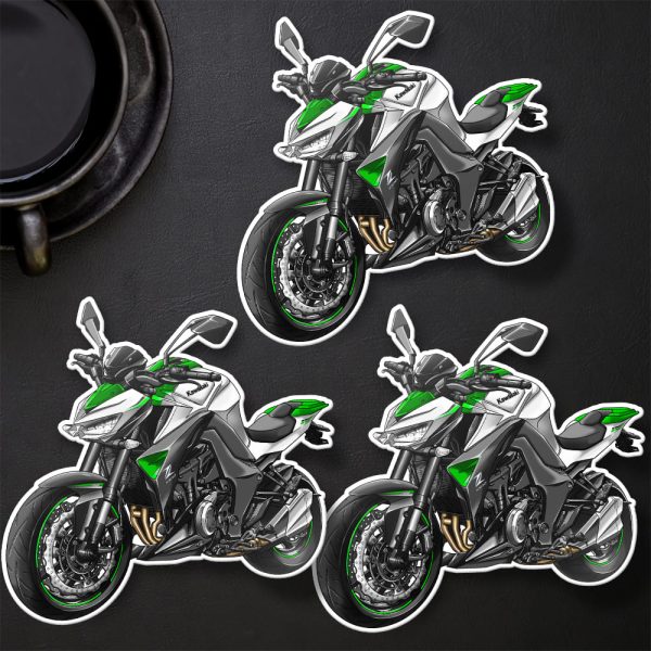 Stickers Kawasaki Z1000 2016 Pearl Stardust White & Golden Blazed Green Merchandise & Clothing Motorcycle Apparel