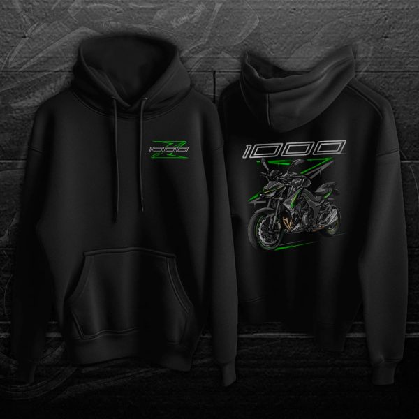 Hoodie Kawasaki Z1000 2017-2018 RE Metallic Spark Black & Metallic Graphite Gray Merchandise & Clothing Motorcycle Apparel