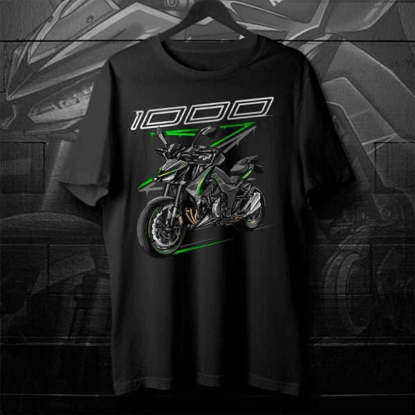 T-shirt Kawasaki Z1000 2017-2018 RE Metallic Spark Black & Metallic Graphite Gray Merchandise & Clothing Motorcycle Apparel