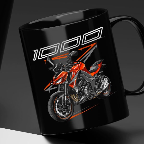 Black Mug Kawasaki Z1000 2017 Candy Burnt Orange & Flat Ebony Merchandise & Clothing Motorcycle Apparel