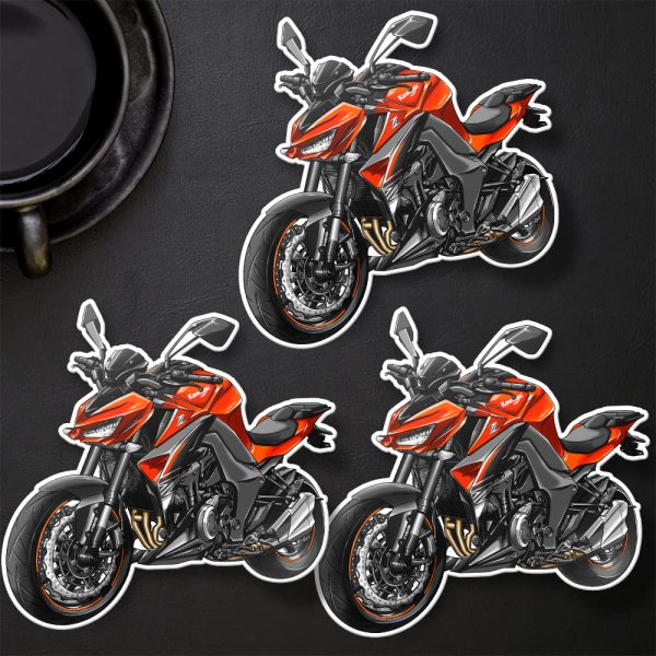 Stickers Kawasaki Z1000 2017 Candy Burnt Orange & Flat Ebony Merchandise & Clothing Motorcycle Apparel