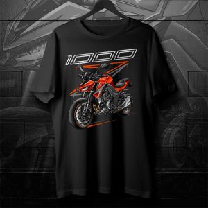 T-shirt Kawasaki Z1000 2017 Candy Burnt Orange & Flat Ebony Merchandise & Clothing Motorcycle Apparel