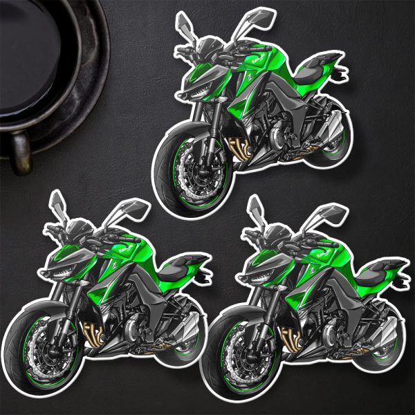Stickers Kawasaki Z1000 2018 Emerald Blazed Green & Ebony & Metallic Graphite Grey Merchandise & Clothing Motorcycle Apparel