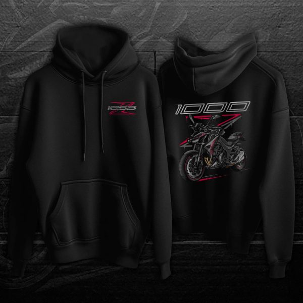 Hoodie Kawasaki Z1000 2019-2020 Metallic Flat Spark Black & Metallic Matt Graphite Grey Merchandise & Clothing Motorcycle Apparel