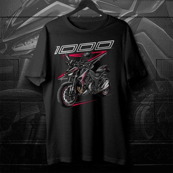 T-shirt Kawasaki Z1000 2019-2020 Metallic Flat Spark Black & Metallic Matt Graphite Grey Merchandise & Clothing Motorcycle Apparel
