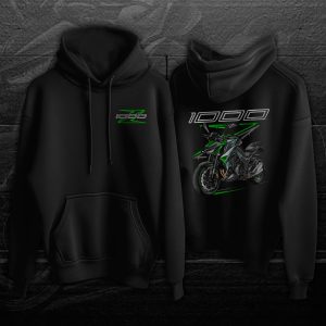 Hoodie Kawasaki Z1000 2019-2020 RE Metallic Spark Black & Pearl Storm Grey & Emerald Blazing Merchandise & Clothing Motorcycle Apparel