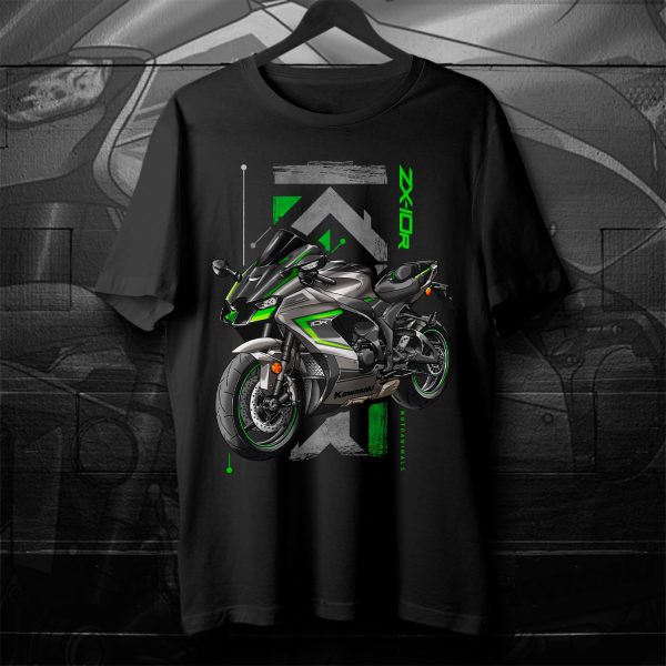 T-shirt Kawasaki ZX-10R 2022 Metallic Diablo Black & Metallic Matte Graphenesteel Grey Merchandise & Clothing