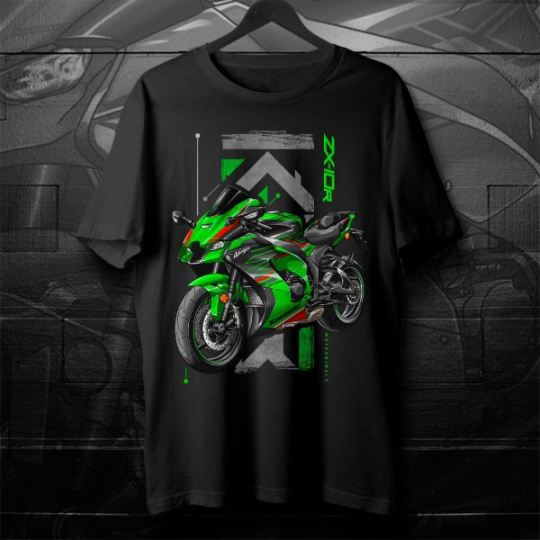 T-shirt Kawasaki ZX-10R 2023-2024 Lime Green & Ebony Merchandise & Clothing