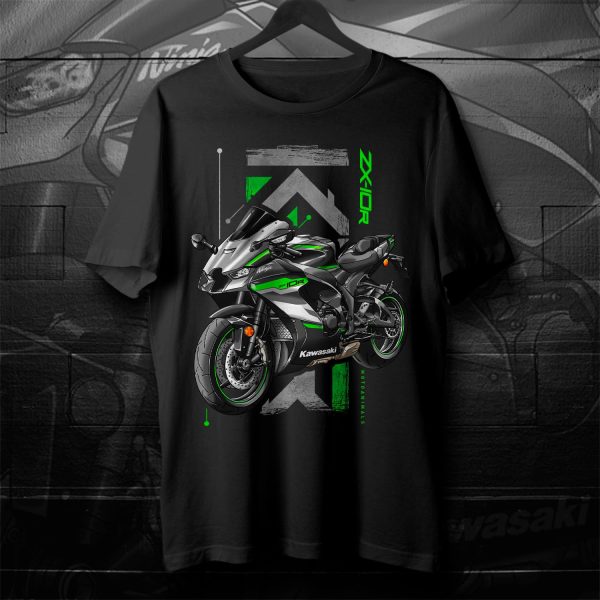 T-shirt Kawasaki ZX-10R 2024 Metallic Graphite Gray & Metallic Diablo Black Merchandise & Clothing