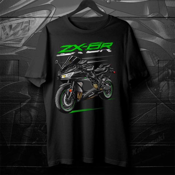 T-shirt Kawasaki ZX-6R 2019 Metallic Spark Black & Metallic Flat Spark Black Merchandise & Clothing Motorcycle Apparel