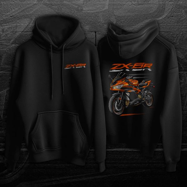 Hoodie Kawasaki ZX-6R 2020 Candy Steel Furnace Orange & Metallic Flat Spark Black Merchandise & Clothing Motorcycle Apparel