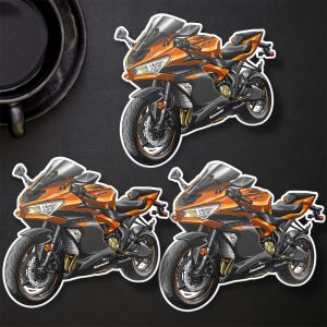 Stickers Kawasaki ZX-6R 2020 Candy Steel Furnace Orange & Metallic Flat Spark Black Merchandise & Clothing Motorcycle Apparel