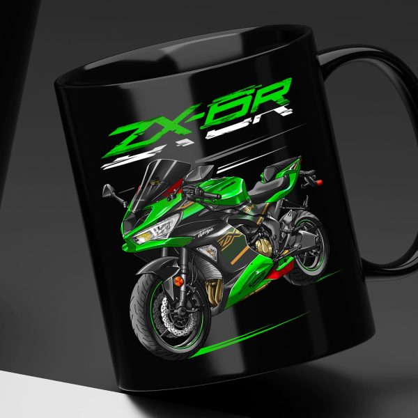 Black Mug Kawasaki ZX-6R 2020 Lime Green & Ebony Merchandise & Clothing Motorcycle Apparel