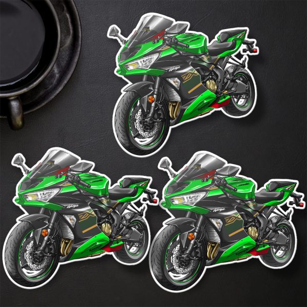 Stickers Kawasaki ZX-6R 2020 Lime Green & Ebony Merchandise & Clothing Motorcycle Apparel