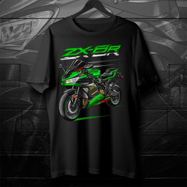 T-shirt Kawasaki ZX-6R 2020 Lime Green & Ebony Merchandise & Clothing Motorcycle Apparel