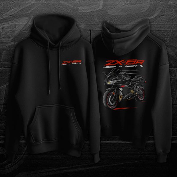 Hoodie Kawasaki ZX-6R 2020 Metallic Spark Black & Metallic Flat Spark Black Merchandise & Clothing Motorcycle Apparel