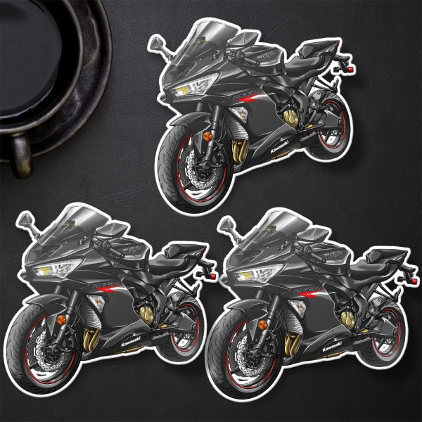 Stickers Kawasaki ZX-6R 2020 Metallic Spark Black & Metallic Flat Spark Black Merchandise & Clothing Motorcycle Apparel
