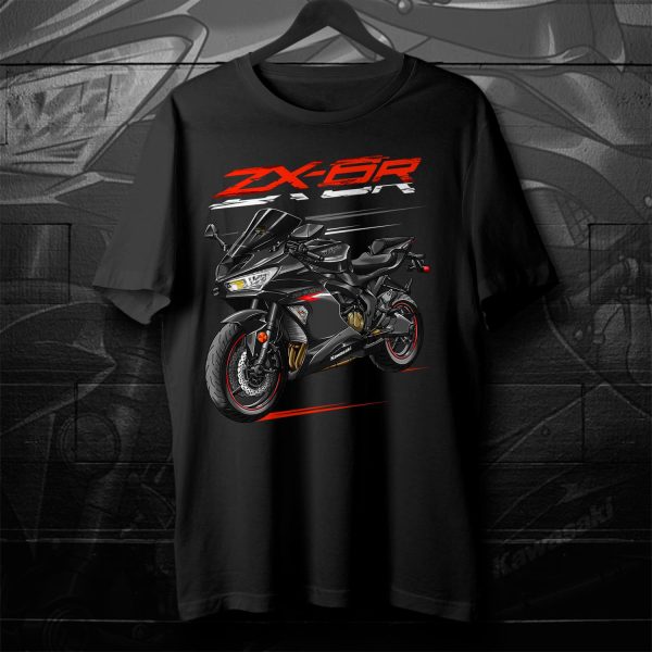 T-shirt Kawasaki ZX-6R 2020 Metallic Spark Black & Metallic Flat Spark Black Merchandise & Clothing Motorcycle Apparel